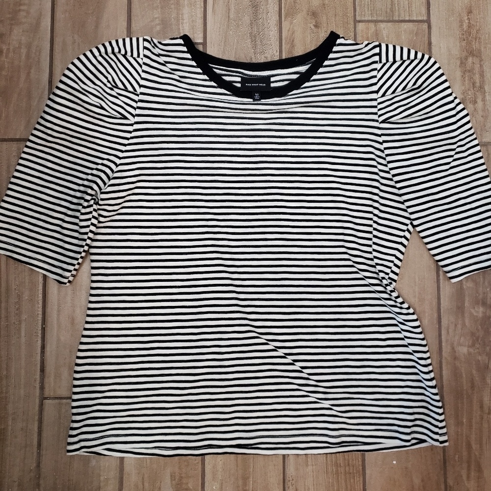 Striped Puffy Sleave Top